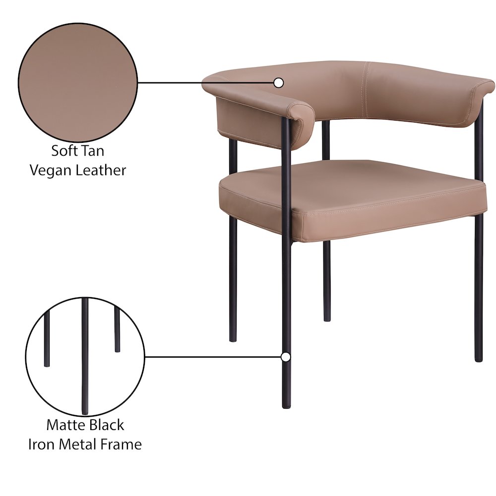 Malin Tan Vegan Leather Dining Chair, Set of 2