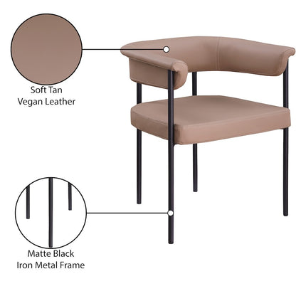 Malin Tan Vegan Leather Dining Chair, Set of 2