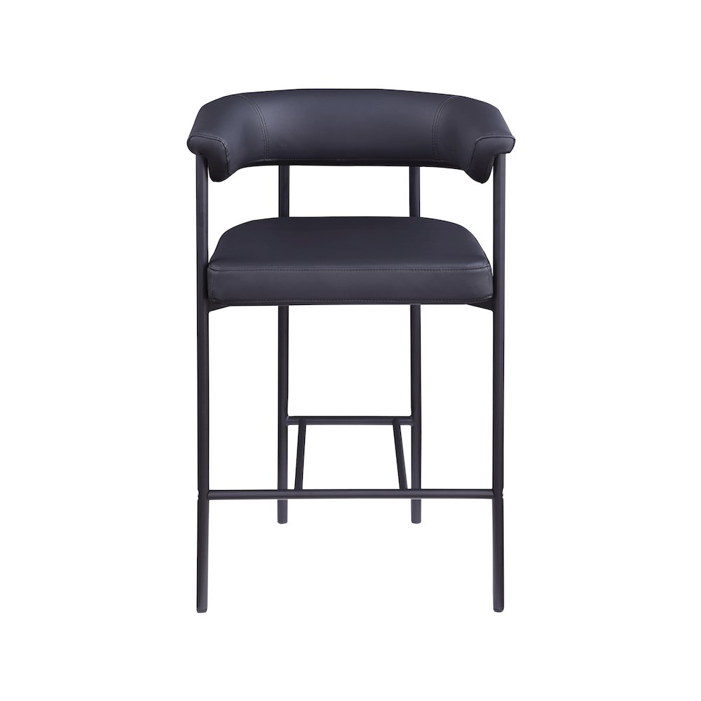 Malin Black Vegan Leather Counter Stool, Set of 2
