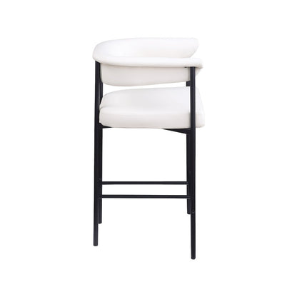 Malin Cream Vegan Leather Counter Stool, Set of 2