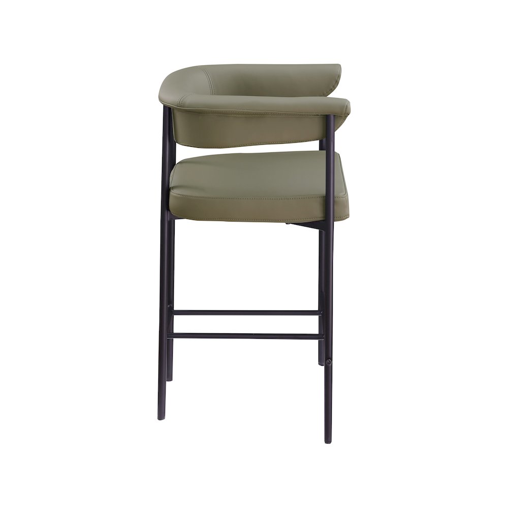 Malin Olive Vegan Leather Counter Stool, Set of 2