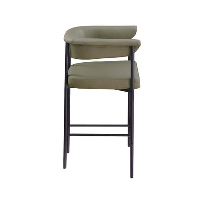Malin Olive Vegan Leather Counter Stool, Set of 2