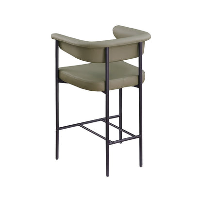 Malin Olive Vegan Leather Counter Stool, Set of 2