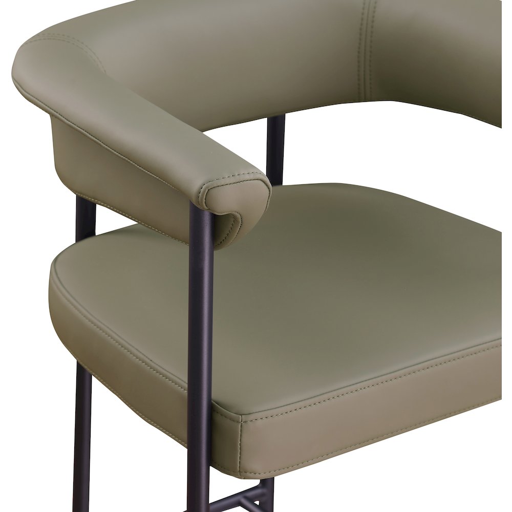 Malin Olive Vegan Leather Counter Stool, Set of 2