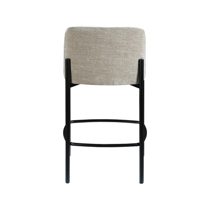 Burton Beige Chenille Fabric Stool, Set of 2