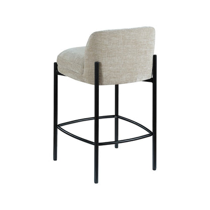 Burton Beige Chenille Fabric Stool, Set of 2