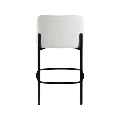 Counter Height Bar Stools with Back, Set of 2, Cream Chenille Fabric
