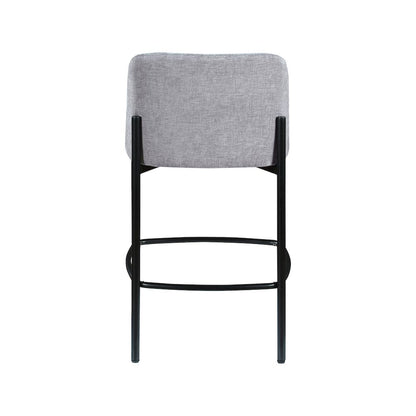 Counter Height Bar Stools with Back, Set of 2, Grey Chenille Fabric