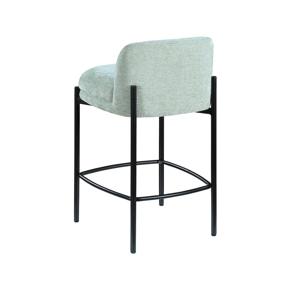 Burton Mint Chenille Fabric Stool, Set of 2