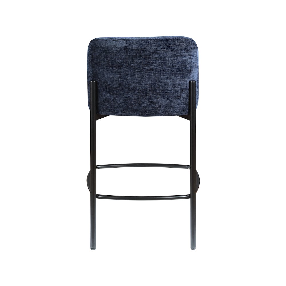 Burton Navy Chenille Fabric Stool, Set of 2