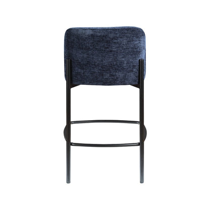 Burton Navy Chenille Fabric Stool, Set of 2