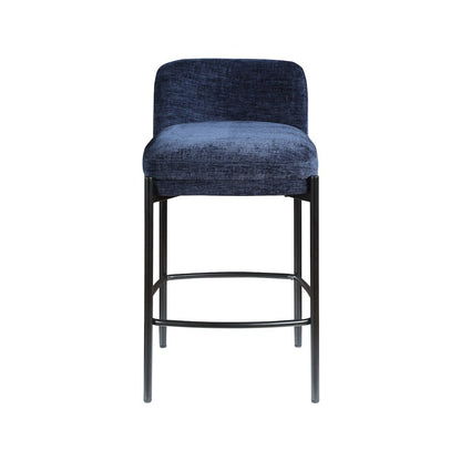 Burton Navy Chenille Fabric Stool, Set of 2