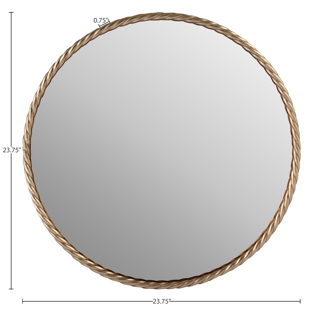 Braida 23.75" Antique Brass Iron Frame Mirror