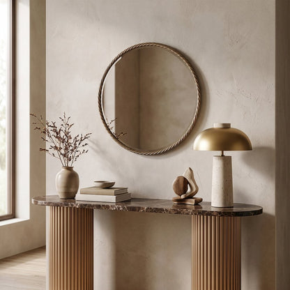 Braida 23.75" Antique Brass Iron Frame Mirror