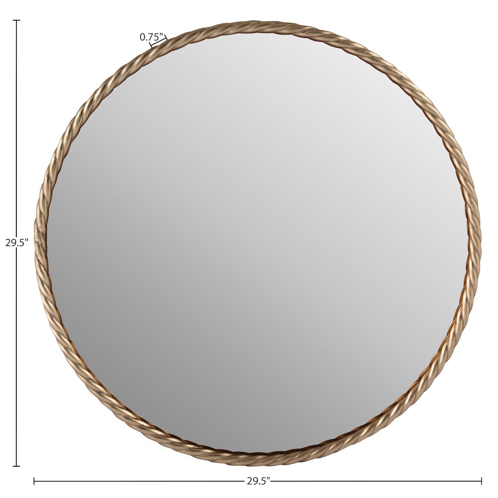 Braida 29.5" Antique Brass Iron Frame Mirror