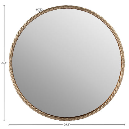 Braida 29.5" Antique Brass Iron Frame Mirror