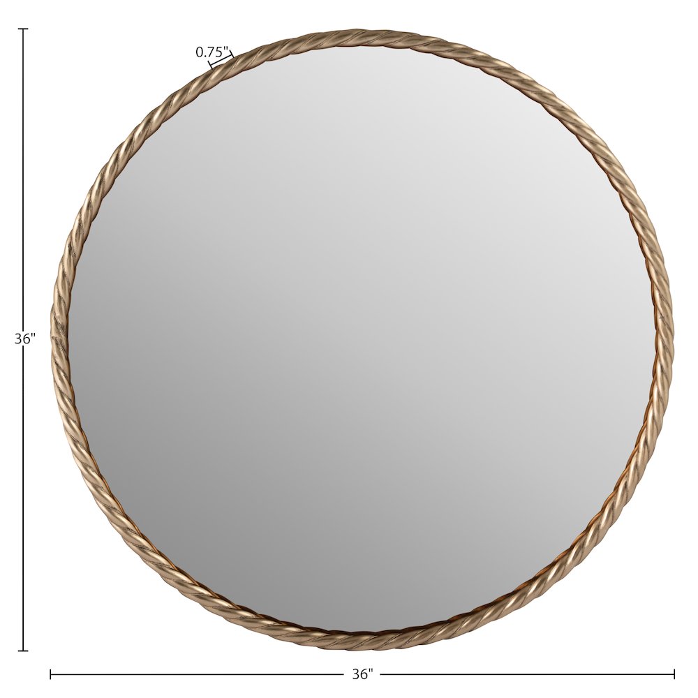 Braida 36" Antique Brass Iron Frame Mirror