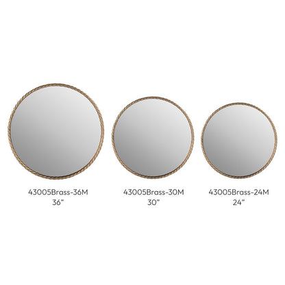 Braida 36" Antique Brass Iron Frame Mirror