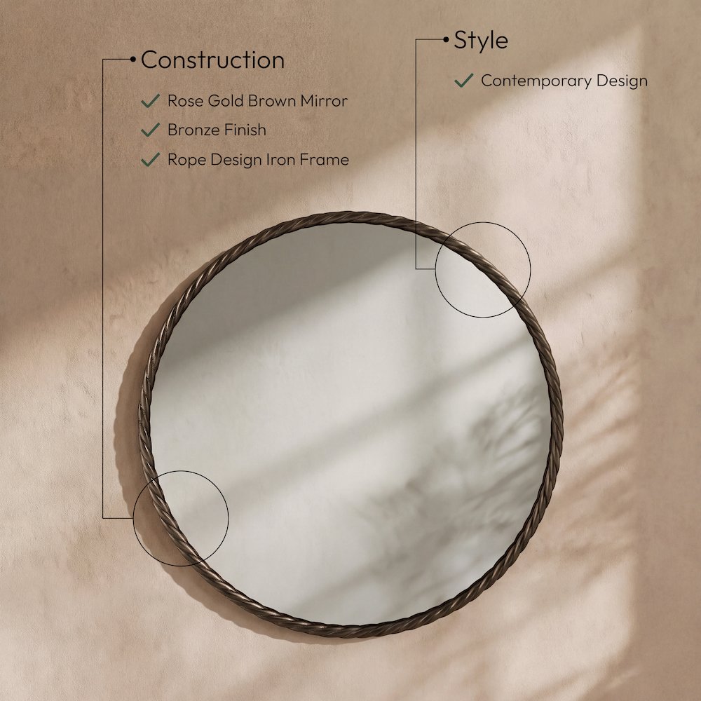 Braida 23.75" Bronze Iron Frame Mirror