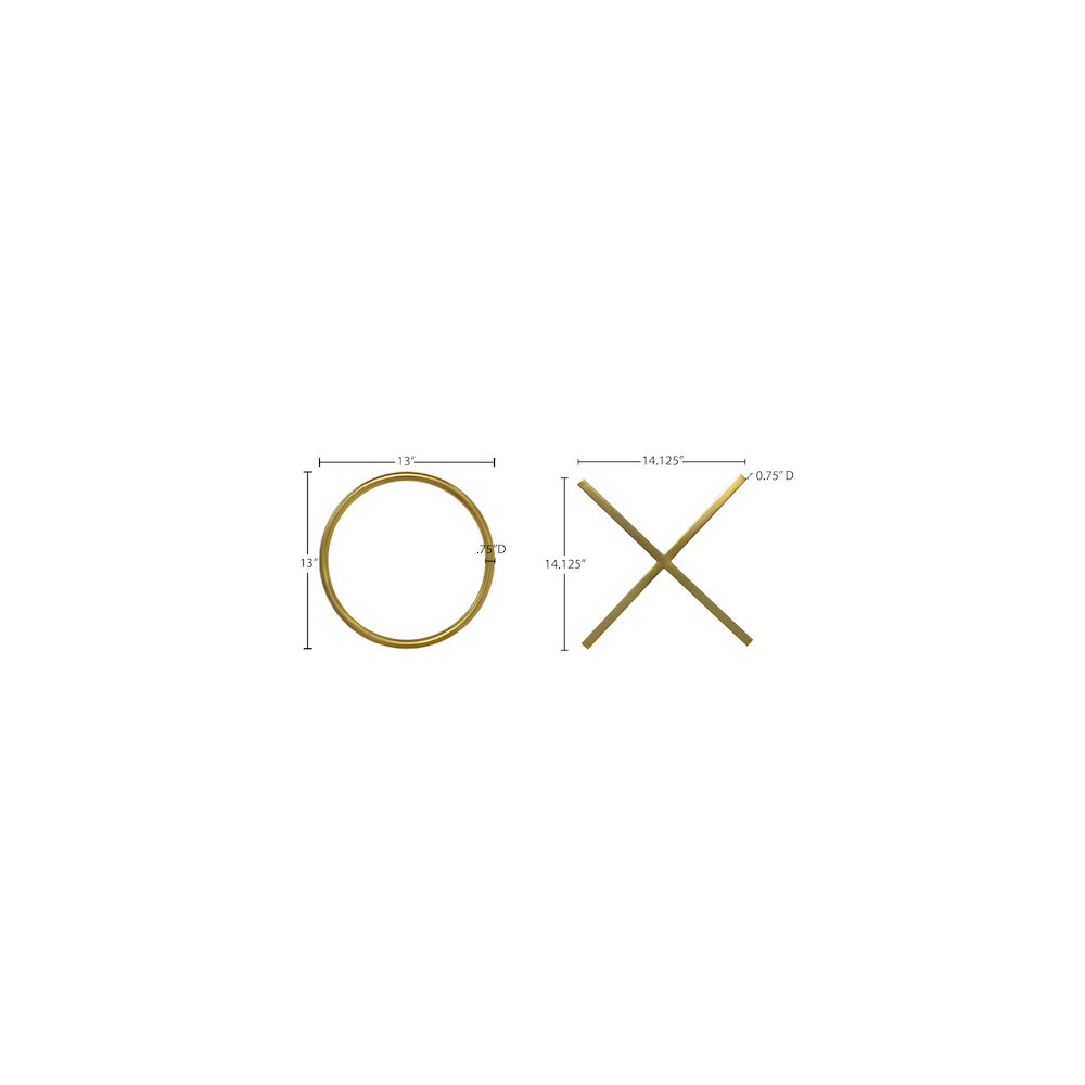 XOXO Gold Stainless Steel Wall Decor