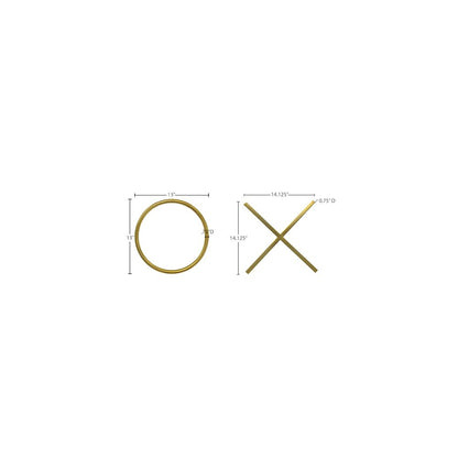 XOXO Gold Stainless Steel Wall Decor
