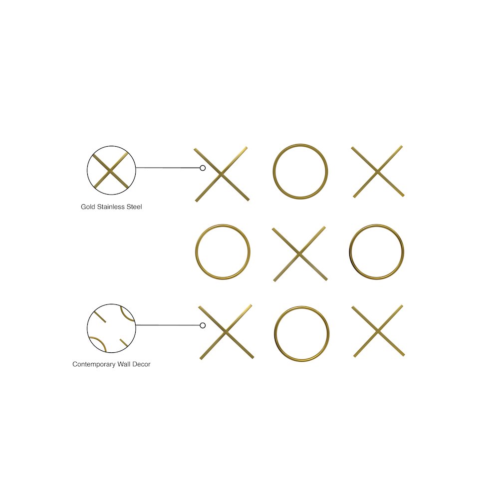 XOXO Gold Stainless Steel Wall Decor