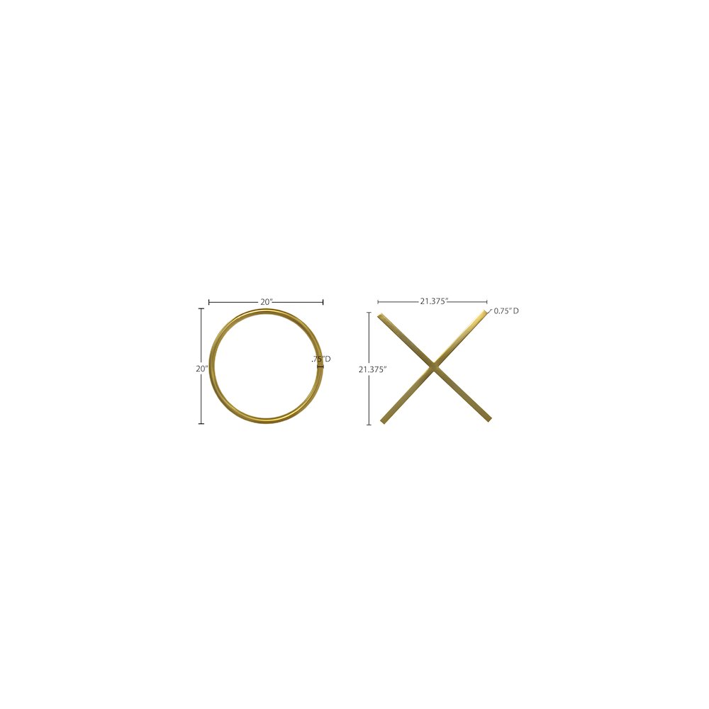 XOXO Gold Stainless Steel Wall Decor