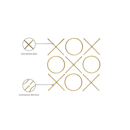 XOXO Gold Stainless Steel Wall Decor