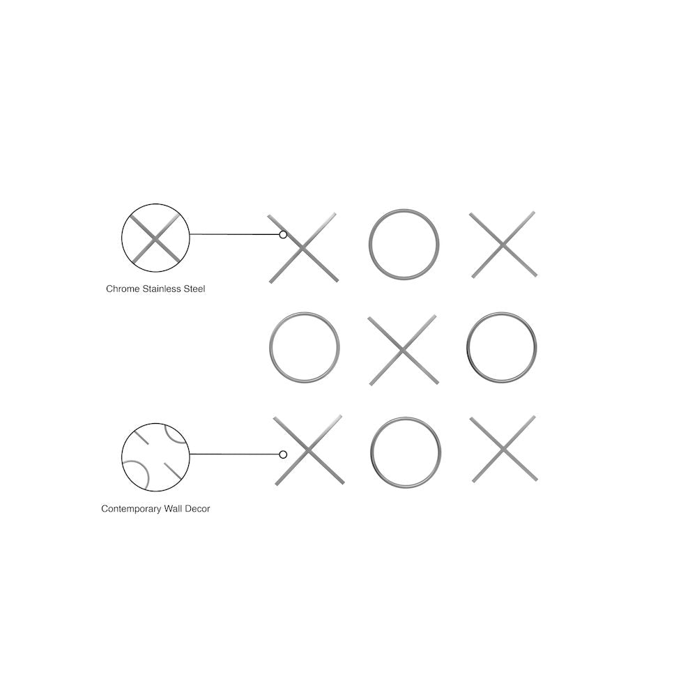 XOXO Chrome Stainless Steel Wall Decor
