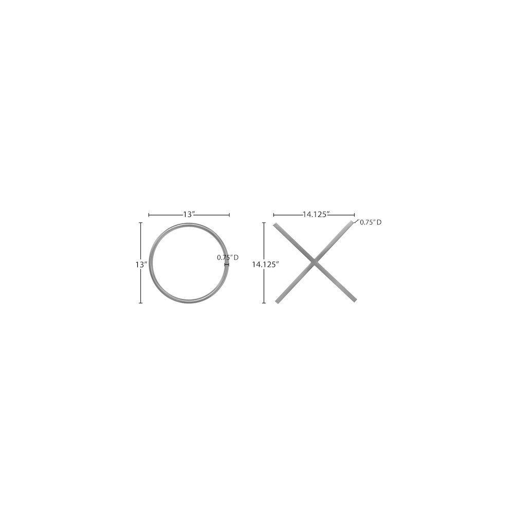 XOXO Chrome Stainless Steel Wall Decor