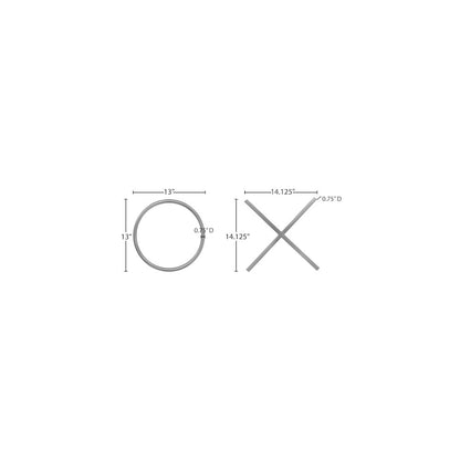 XOXO Chrome Stainless Steel Wall Decor