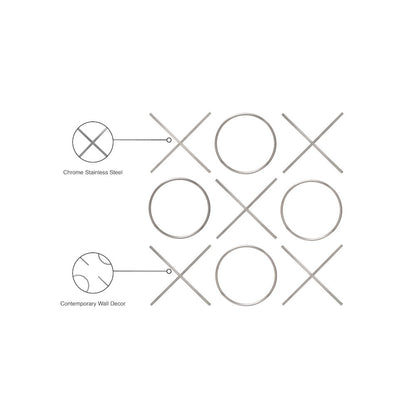 XOXO Chrome Stainless Steel Wall Decor