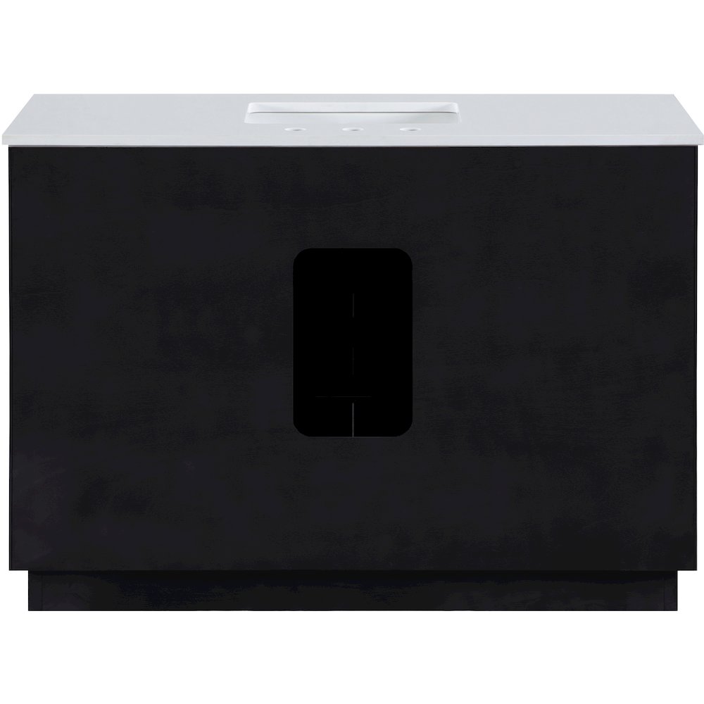 Willard 48" Black Engineered Stone And Solid Wood Bathroom Vanity