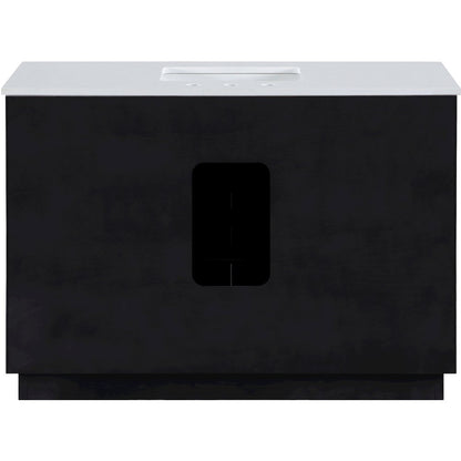 Willard 48" Black Engineered Stone And Solid Wood Bathroom Vanity
