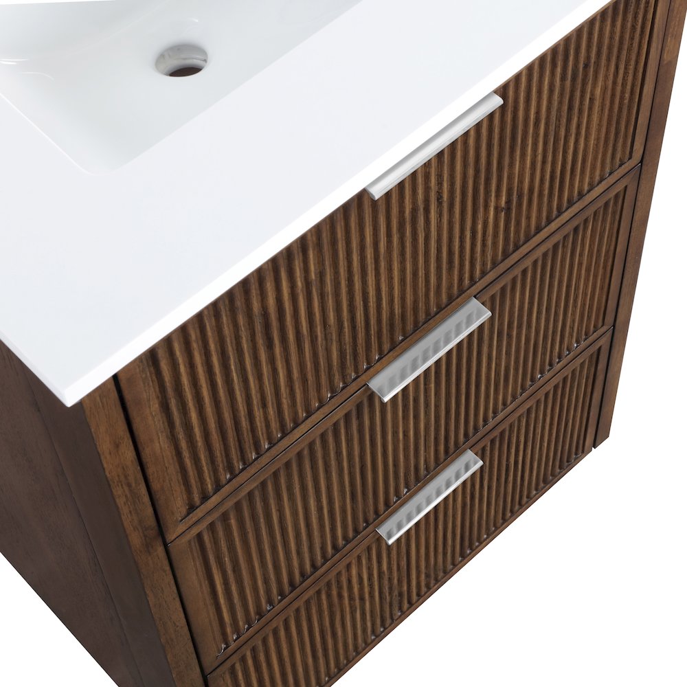 Willard 24" Brown Engineered Stone And Solid Wood Bathroom Vanity