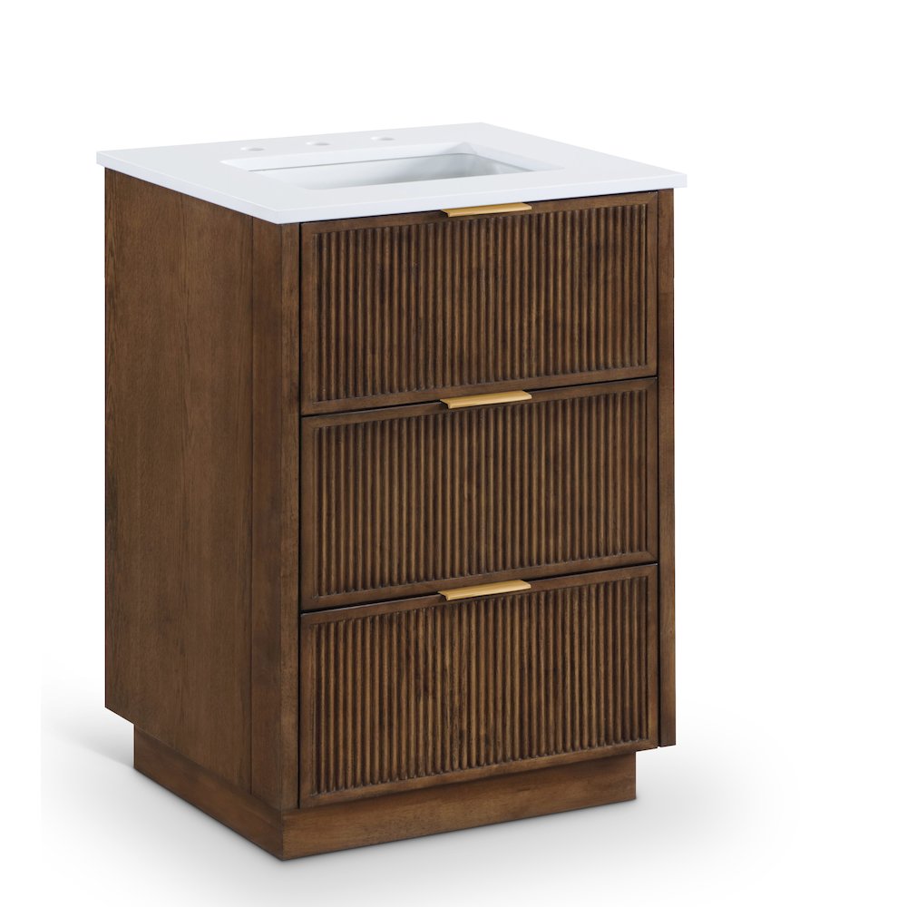 Willard 24" Brown Engineered Stone And Solid Wood Bathroom Vanity