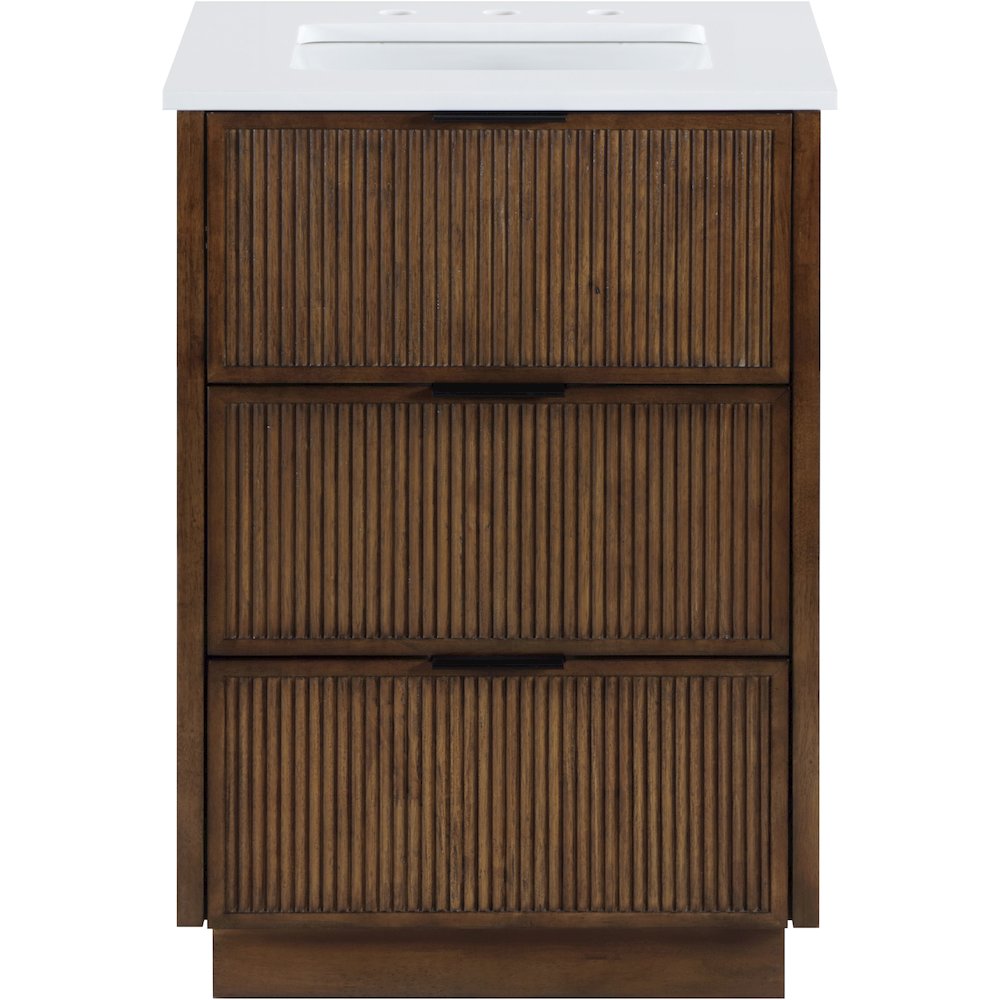 Willard 24" Brown Engineered Stone And Solid Wood Bathroom Vanity