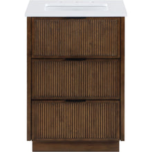 Willard 24" Brown Engineered Stone And Solid Wood Bathroom Vanity