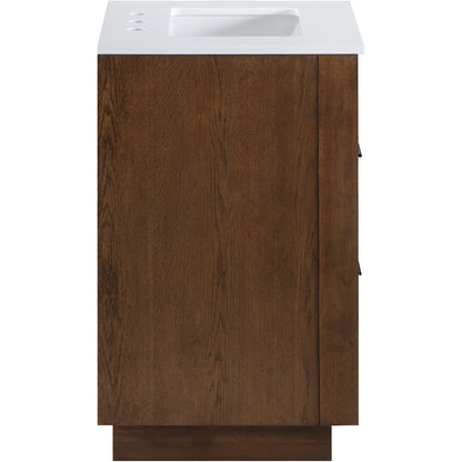 Willard 24" Brown Engineered Stone And Solid Wood Bathroom Vanity