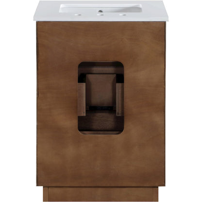 Willard 24" Brown Engineered Stone And Solid Wood Bathroom Vanity