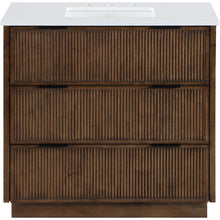 Willard 36" Brown Engineered Stone And Solid Wood Bathroom Vanity