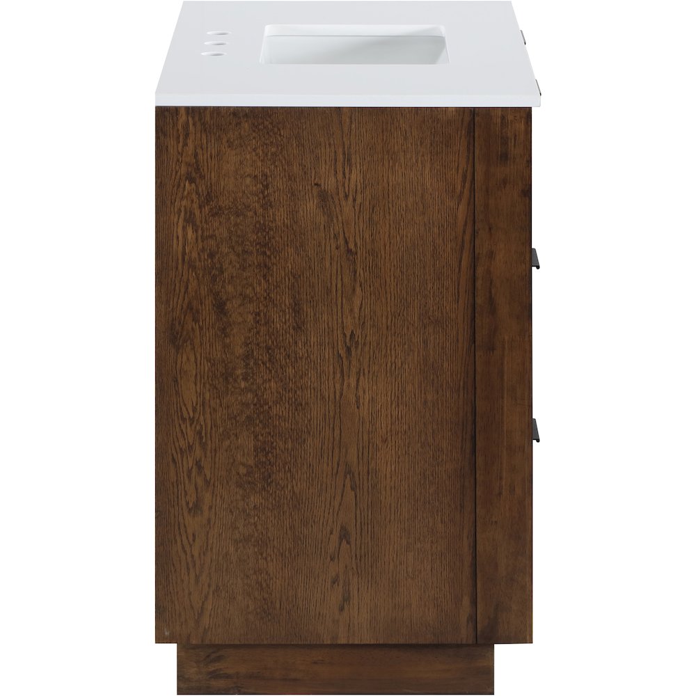 Willard 36" Brown Engineered Stone And Solid Wood Bathroom Vanity