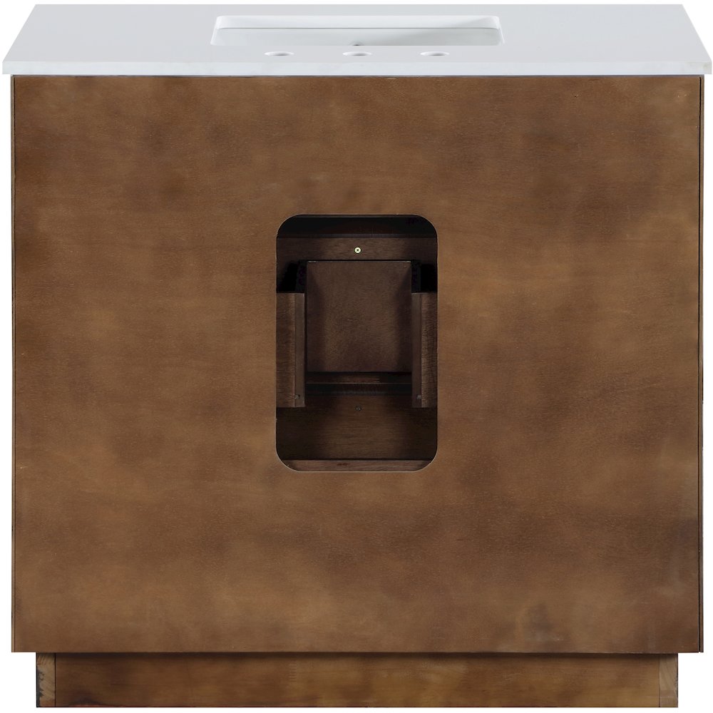 Willard 36" Brown Engineered Stone And Solid Wood Bathroom Vanity