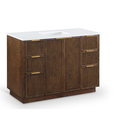 Willard 48" Brown Engineered Stone And Solid Wood Bathroom Vanity