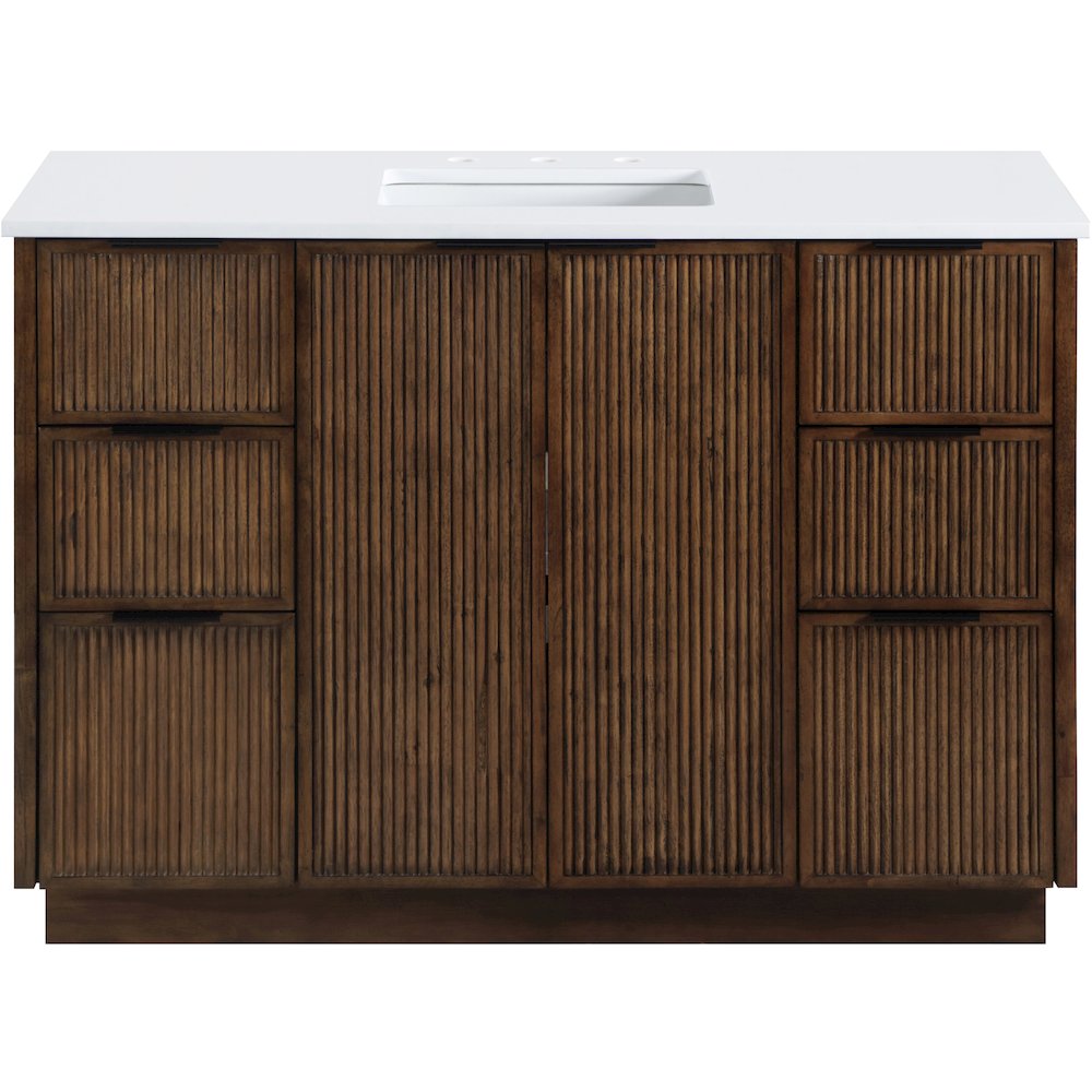 Willard 48" Brown Engineered Stone And Solid Wood Bathroom Vanity