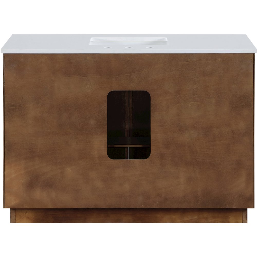 Willard 48" Brown Engineered Stone And Solid Wood Bathroom Vanity