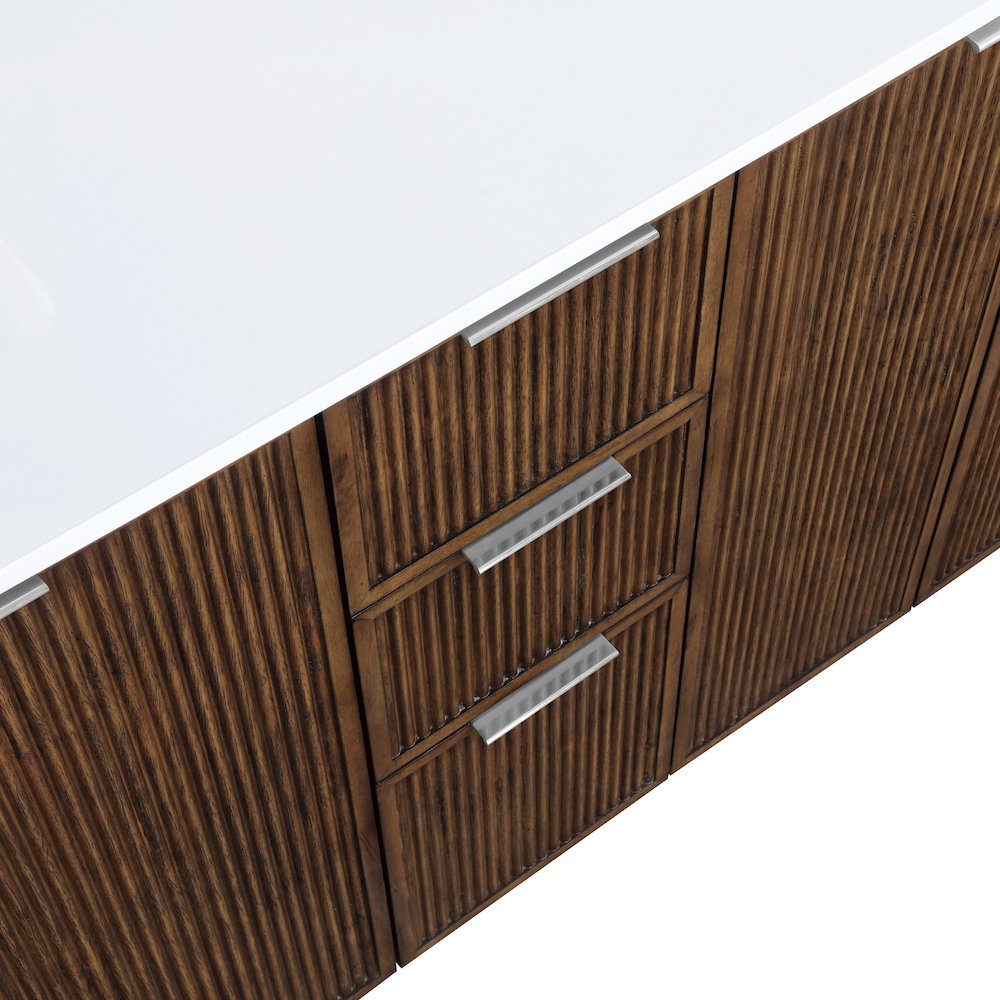 Willard 60" Brown Engineered Stone And Solid Wood Bathroom Vanity