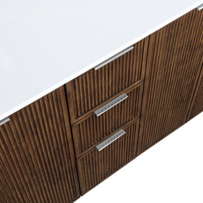 Willard 60" Brown Engineered Stone And Solid Wood Bathroom Vanity