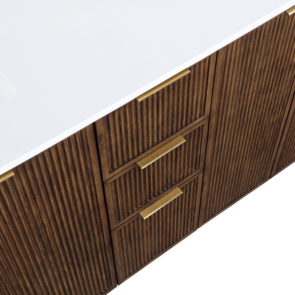 Willard 60" Brown Engineered Stone And Solid Wood Bathroom Vanity
