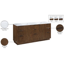 Willard 72" Brown Engineered Stone And Solid Wood Bathroom Vanity